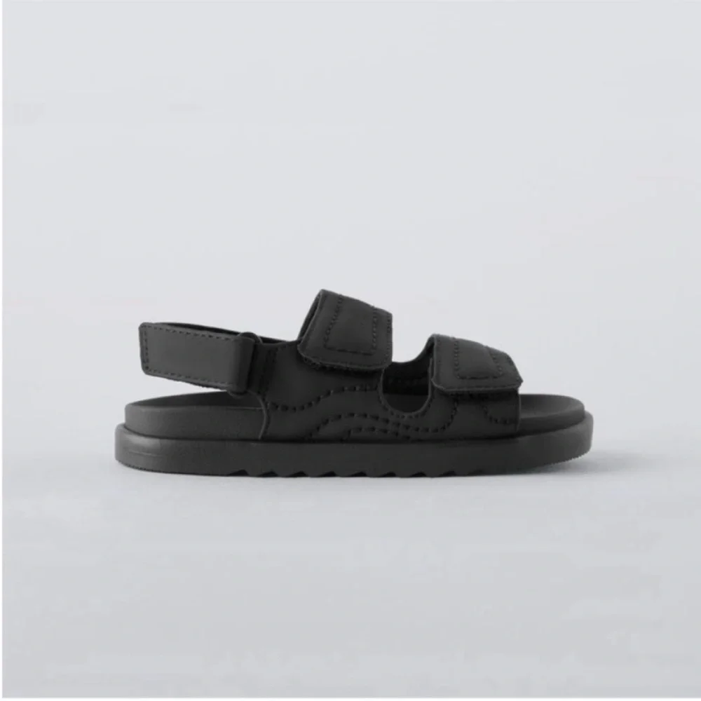 Zara Kids, Black, RUBBERIZED SANDALS